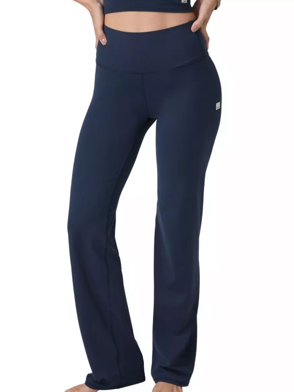 New with tags Vuori Navy blue AllTheFeels high waist straight leg slim Pants